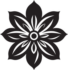Fototapeta premium Monochrome Blossom Iconic Logo Detail Singular Petal Silhouette Stylish Emblem