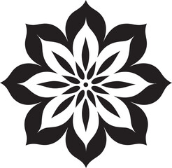 Artistic Bloom Icon Monochrome Emblem Ethereal Blossom Detail Stylish Vector Mark