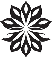 Chic Monochrome Blossom Iconic Symbol Detail Singular Flower Styling Emblematic Design