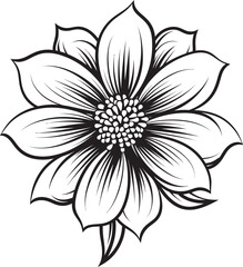 Artistic Bloom Elegance Stylish Black Logo Floral Noir Vector Emblem