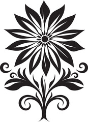 Ethereal Bloom Symbol Vector Emblem Detail Sleek Petal Emblem Monochrome Icon Detail