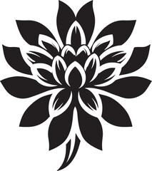 Fototapeta premium Minimalistic Petal Emblem Iconic Vector Detail Elegant Bloom Icon Monochrome Emblem Detail