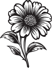 Minimalistic Floral Essence Monochrome Logo Elegant Petal Vector Iconic Grace