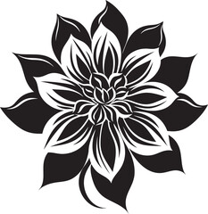 Singular Blossom Symbol Black Icon Artistic Flower Impression Vector Monotone