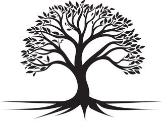 Obraz premium Stylish Vector Oak Emblematic Mark Elegant Black Logo Tree Icon Detail