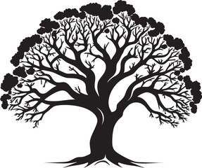Elegant Black Logo Tree Icon Detail Minimalistic Foliage Emblem Iconic Design
