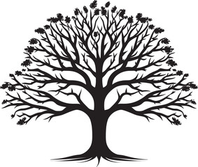 Minimalistic Foliage Emblem Iconic Design Chic Tree Iconography Vector Symbol