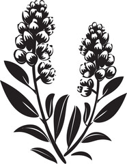 Wintry Flower Sketch Monochrome Emblem Icy Floral Handiwork Elegant Black Icon