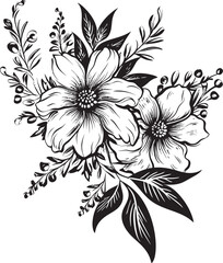 Frost kissed Floral Mark Elegant Vector Icon Wintry Bloom Impression Iconic Emblematic Symbol