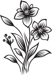 Chill kissed Bloom Design Vector Monochrome Icon Frosty Petal Sketch Elegant Black Icon