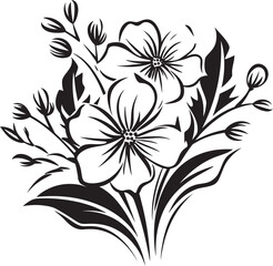 Snowfall Petal Art Black Vector Emblem Icy Winter Blossom Emblematic Iconic Mark