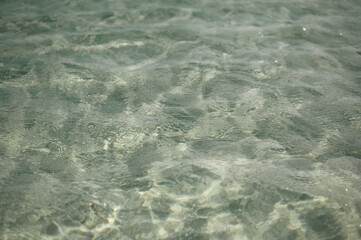 Close up of crystal clear sea water in the Mediterranean Sea