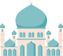 Aesthetic mosque Illustration, Ramadan clipart 