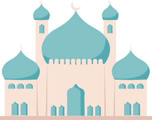 Aesthetic mosque Illustration, Ramadan clipart 