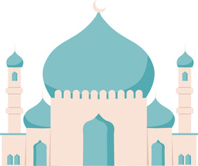 Aesthetic mosque Illustration, Ramadan clipart 
