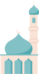 Aesthetic mosque Illustration, Ramadan clipart 