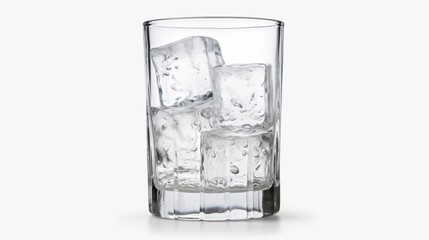Melting Ice Cubes on White Background. Fresh, Water, Cool, Cold, Drink
