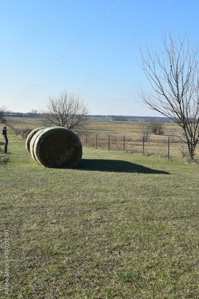 Sticker Hay Bales in a Farm Field