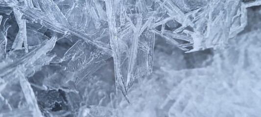 river ice in winter with great ice formation detail, showing patterns, background