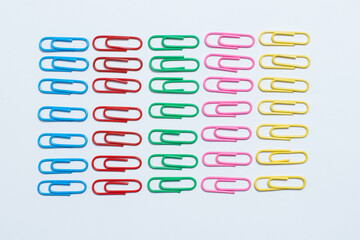 Stationery hairpin, paper clips on a white background