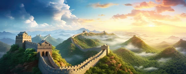 Crédence en verre imprimé Mur chinois The great wall of China. Generative ai