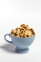 Small cookies on white background