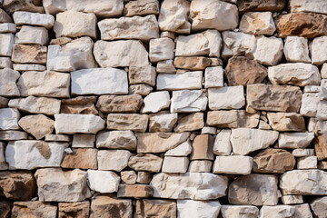 Obraz premium Ancient White Stone Wall