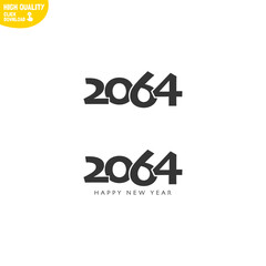Creative Happy New Year 2064 Logo Design