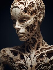 Masterful creation, an art object of a wooden statue carved with precision and artistic wood carving - wood, statue, artist, carving.