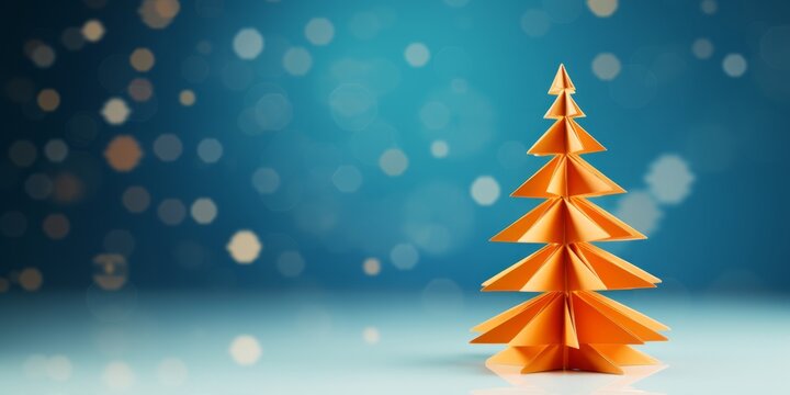 Creative futuristic cyberpunk composition made of Christmas trees with orange and blue neon lights on pastel background. New Year party concept - Powered by Adobe