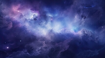 Colorful space galaxy cloud nebula. Stary night cosmos. Universe science astronomy. Supernova background wallpaper. Planetary space travel through moons and stars.