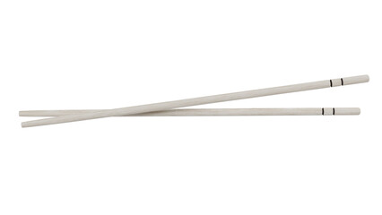 Asian wooden chopsticks for food isolated on transparent and white background. Food concept. 3D render