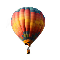 Hot air balloon and clouds isolated on transparent or white background, png
