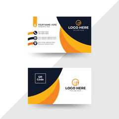 black orange and yellow color geometric shape corporate Creative business card template Design