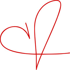 Heart outline sketch logo vector illustration. Cute Love Heart symbol hand drawing stylized design element