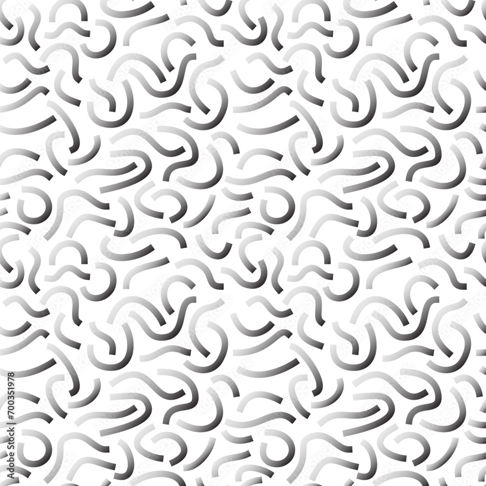 Poster black and white gradient curved lines isolated on white background. transparent bold squiggles.