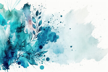Obraz premium Aqua Essence Watercolor Dream created with Generative AI technology