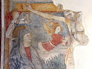 Maria sotto la Croce  affresco nella chiesa dei Santi Cornelio e Cipriano a Cornello dei Tasso (Bergamo) © gabriffaldi