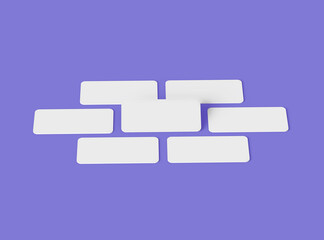 Blank separated mobile phone screens for ui ux app presentation. 3d rendering.