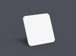 Blank square cards for design presentation. 3d rendering.