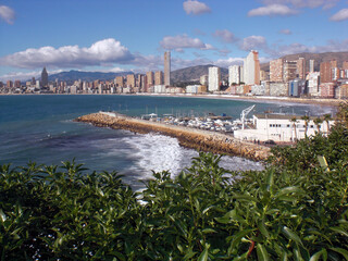 View of Benidorm in Spain, seen from above
