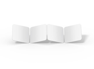 Blank square cards for design presentation on transparent background.