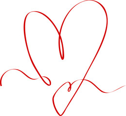 Heart outline sketch logo vector illustration. Cute Love Heart symbol hand drawing stylized design element