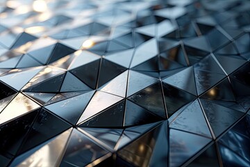 Fototapeta premium Abstract steel metal symmetrical polygonal 3d background