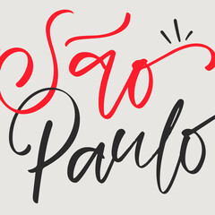 São Paulo brazilian city in portuguese. Modern hand Lettering. vector.