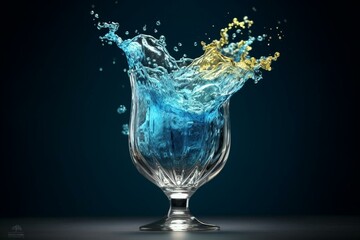 Captivating water splash in a glass. Generative AI