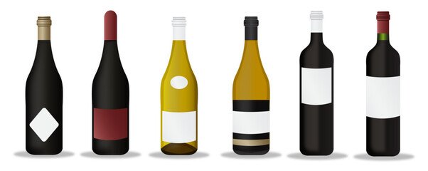 Wine Bottles Vector Models