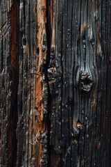 Texture of dark burnt wood