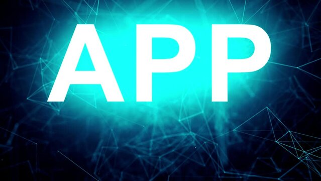 Animated futuristic texts about Mobile App Development, mobile and app services