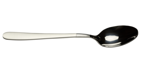 New steel dinner spoon on isolated background